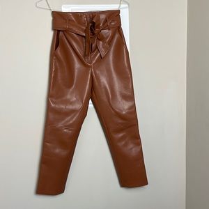 Aritzia High Tied Vegan Leather Pants